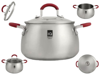 Каструля Iq Be Royal 2.9 л, 20 см, нержавіюча сталь, з кришкою, сріблястий колір
