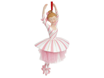 Декоративная подвесная фигурка Карамельная Балерина, 16,2см, цвет - розовый