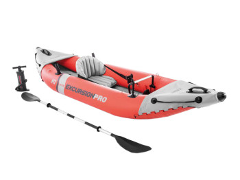 Надувная лодка-байдарка Intex Excursion Pro K1 68303, одноместная, 305×91×46 см, цвет красный