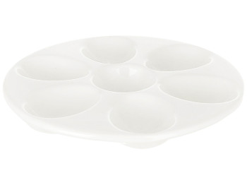 Тарелка керамическая для 7 яиц, D17,5см, цвет – белый