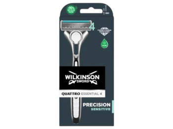 Бритва Wilkinson Sword Quattro Titanium Sensitive, с 1 сменным картриджем, 4 лезвия, алюминий