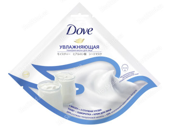 Маска для лица тканевая 1шт Dove Увлажняющая с кокосовым йогуртом и гиалуроновой кислотой 24,8г