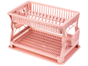 Сушилка для посуды R plastic, пудра, 2 яруса, 43x29x27,5см, 20204