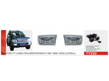 Фары доп. DLAA TY-200, для Toyota Land Cruiser Prado FJ90 (1998-2002), 9006, 12V, 51W, с проводкой