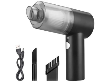 Пилосос автомобільний Vacuum Cleaner, акумуляторний, пластик, 120Вт, 140х16, 4х55мм, колір чорний