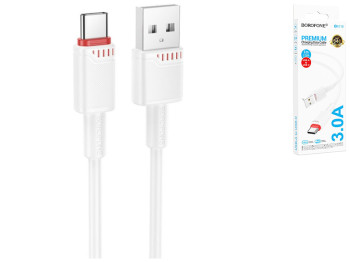 Кабель USB Borofone BX110 Type-C 3A, 1м, цвет белый