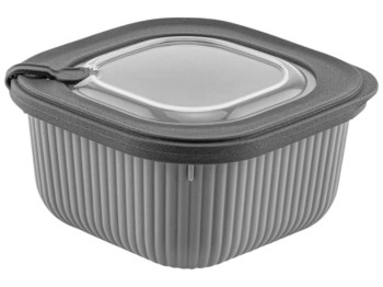 Контейнер Idea Home Line Box, квадратный, пластик, TPE, 1,8л, 9,5×18×18см, цвет серый