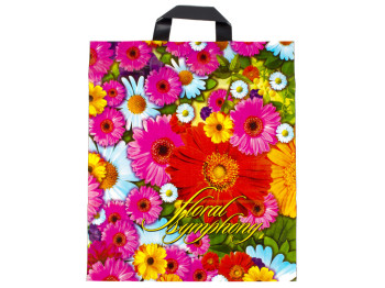 Пакет "петля" "Floral symphony (хризантеми)" 43x37 (ціна за упаковку 25шт)