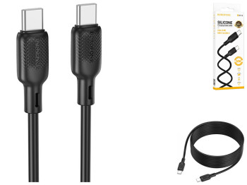 Кабель USB Borofone BX113 Silicone Type-C to Type-C 60W 3м Цвет Черный