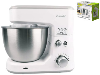 Міксер Maestro з нерж. знімною чашею, 3 насадки, кнопка блокування, планетарне обертання, 4л, 1000Вт