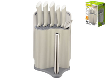 Набор ножей Maestro, овощечистка, подставка, держатель полотенец, разделочная доска (цена за 8 пред)