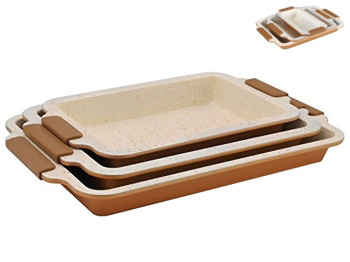 Противень для запекания, 39x27x6/37x25x6/35x23x6см (цена за набор 3 предмета)