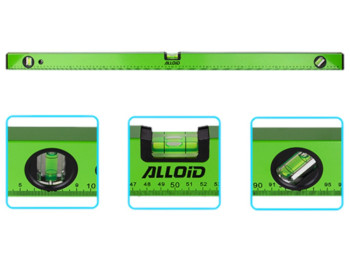 Рівень будівельний Alloid 100 см, 3 капсули