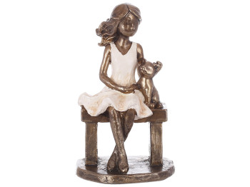 Декоративная статуэтка Девочка с кошкой, 13,5см
