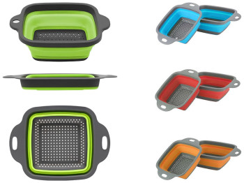 Друшляк складаний, силіконовий, квадратний, 29х22см