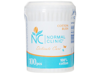 Ватные палочки косметические Normal clinic пластик 100шт (в банке) VPN031
