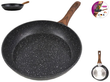 Сковорода без крышки Benson, алюминий, мраморное покрытие, 20см (индукция)