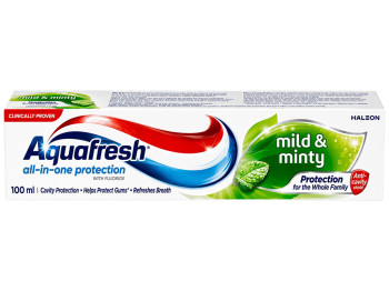 Зубная паста Aquafresh All-in-One Mild & Minty, с фтором, 100 мл