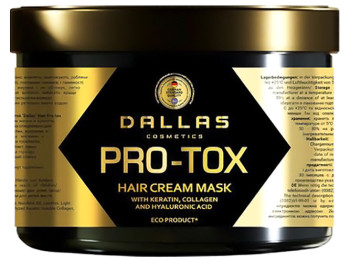 Крем-маска для волосся Dalas Hair Pro-tox з кератином, колагеном та гіалуроновою кислотою 500мл