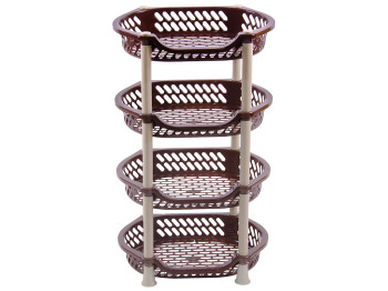 Полиця для підлоги 4 яруси Економ (колір - коричневий) Efe plastics 41х29х68см