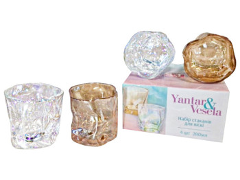 Набор стаканов Yantar&Vesela, для виски, 280мл (цена за набор 4шт)