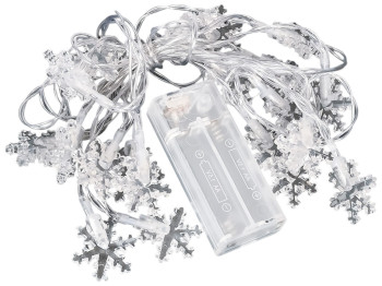 Гирлянда светодиодная Snowflakes, белая, 3м, 20led, 2AA