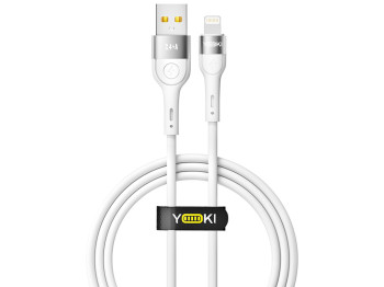 Кабель Yoki Extra, USB-A — Lightning, 2,4A, 1,2м, Белый