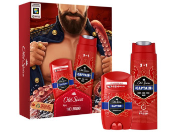Подарунковий набір Old Spice Dark Captain Твердий дезодорант 50мл+Гель для душу-шампунь 3в1 250мл