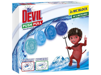 Гелевые шарики без корзины Dr.Devil WC Push Pull Gel Polar Aqua, 2шт х 20г