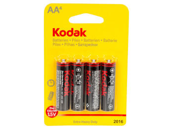 Батарейка сольова Kodak, 1.5V, AA, R6 (ціна за блістер 4шт)