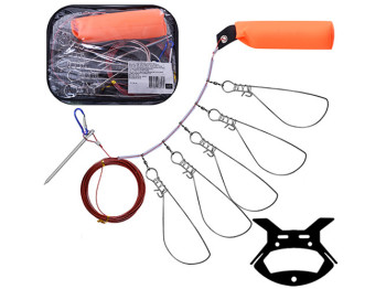 Кукан Sams Fish на 5 отводов с поплавком с ручкой 3.5м