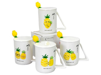 Чашка з кришкою та ложкою Pineapple 400мл
