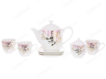 Набор чайный, 3 чашки+3 блюдца+чайник+сахарница (цена за набор 8 предметов)