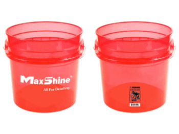 Ведро для мойки MaxShine, прозрачное, пластик, 13л, цвет красный