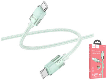 Кабель USB Hoco U132 60W Type-C to Type-C 1,2м Цвет Зеленый