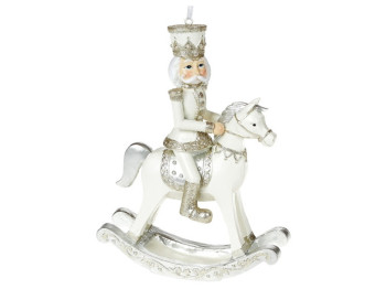 Декоративная подвесная фигурка Страж на коне, 18см, цвет - шампань с белым
