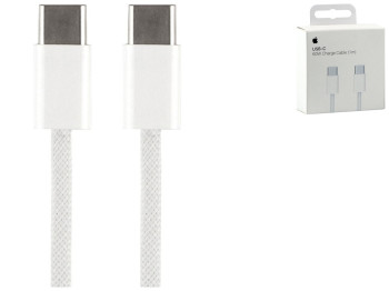 Кабель USB Apple Type-C to Type-C New Design Nylon 60W 1:1 Цвет Белый