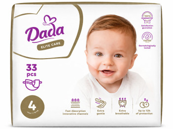 Подгузники Dada Elite Care, одноразовые, индикатор наполнения, размер 4, 7–18 кг, 33шт