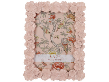 Фоторамка 12,5x17,5см Flowers, размер рамы 17,8х2,3х21,5см, цвет - розовый лак