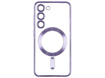 Чехол TPU Metallic Full Camera with Magsafe для Samsung Galaxy S23 Цвет Purple
