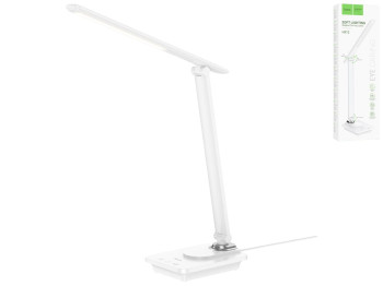 Настольная лампа Hoco HX12, 3000K, 4500K, 6000K, сенсорное управление, 370×125×413 мм, цвет белый