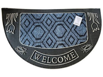Коврик придверный Wellcome, полиэстер, ПВХ, 45×75см, цвет серый