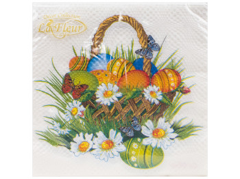 Салфетка La Fleur "Цветущая корзина" 33х33см, 2 слоя, 20шт