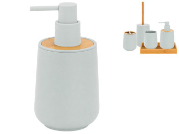 Дозатор Bathlux для рідкого мила, soft touch, 15,6x8,4см, сіро-блакитний (ціна за 1 предмет)