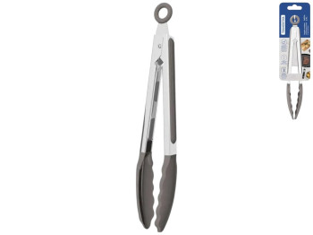 Щипцы сервировочные Tramontina Softta, нержавеющая сталь, силикон, 27×3,6×3,8см, цвет серый