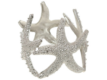 Металлическое кольцо для салфеток Морская звезда, D5х4см, цвет - серебро