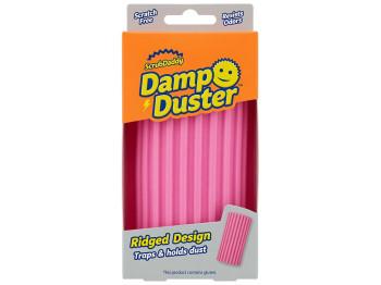 Губка для пыли Scrub Daddy Damp Duster, ребристая, многоразовая, розовая, 11х6х4 см