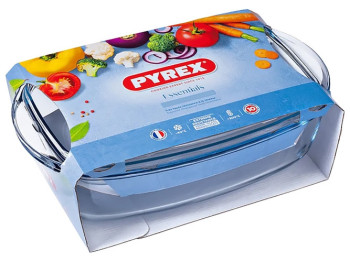 Кастрюля стеклянная прямоугольная Pyrex Essentials, 6,5л, 3426470269247