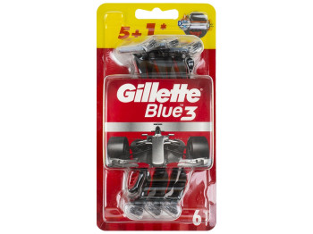 Одноразовые бритвы Gillette Blue 3, 6шт, красные