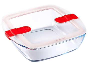 Форма для запекания Pyrex Cook&Heat, 25х22х7см, с крышкой, квадратная, 3426470279635